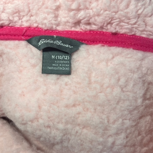 Eddie Bauer Girls Faur Fur Zip up jacket/hoodie NWT size 10/12, pink - Picture 6 of 9